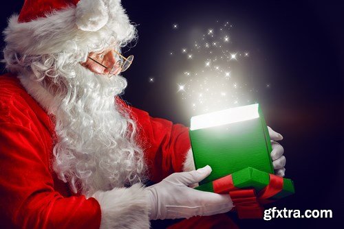 Dear Santa, happy kids and Christmas gifts - 24xUHQ JPEG Photo Stock