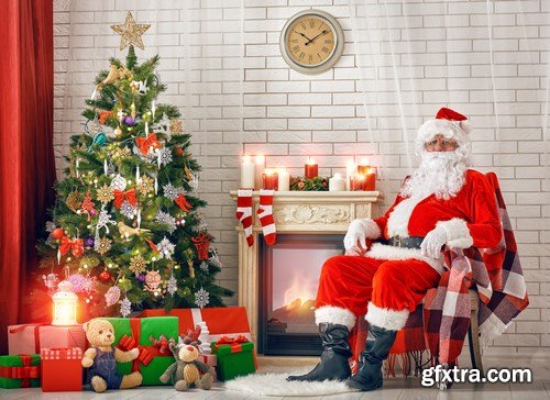 Dear Santa, happy kids and Christmas gifts - 24xUHQ JPEG Photo Stock