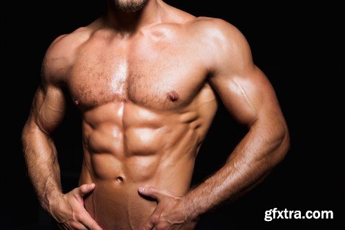 Muscular and sexy torso of young man having perfect abs - 20xUHQ JPEG Photo Stock