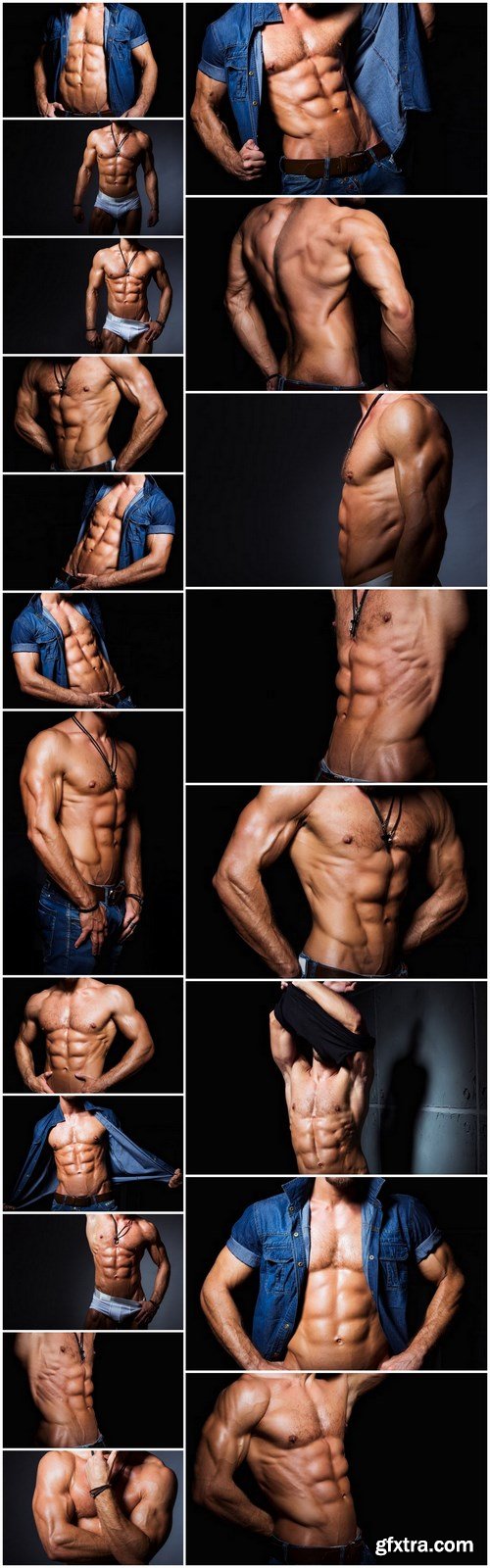 Muscular and sexy torso of young man having perfect abs - 20xUHQ JPEG Photo Stock