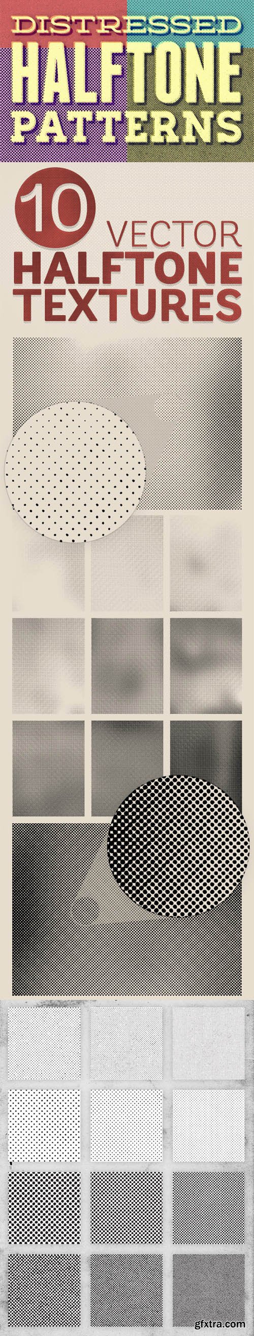 22 Halftone Photoshop Pattern Textures + Detailed Vector Backgrounds