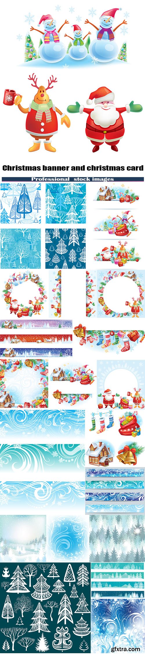 Christmas banner and christmas card