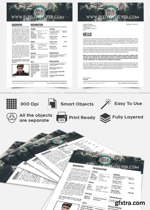 Job Resume V1 CV PSD Templates