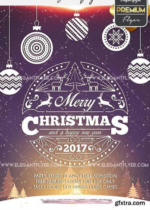 Merry Christmas V20 Flyer PSD Template + Facebook Cover