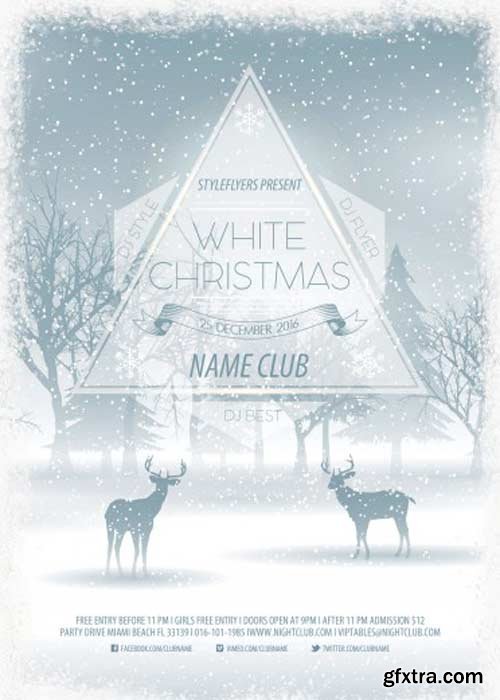 White Christmas V5 PSD Flyer Template with Facebook Cover