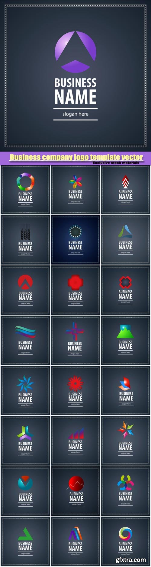 Vector set of business logos