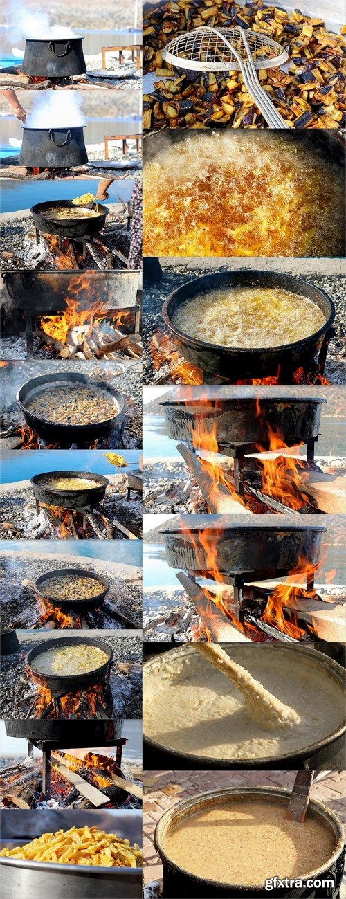 Wedding meal preparation with Traditional Turkish Cooking Boiler