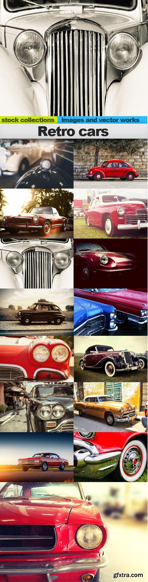 Retro cars, 15 x UHQ JPEG