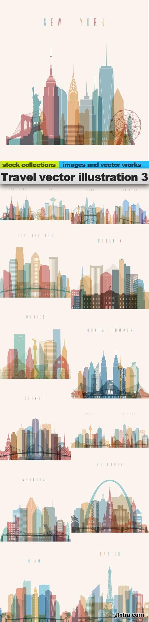 Travel vector illustration 3, 15 x EPS