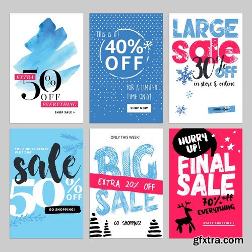 Set of social media sale banners template 2 - 20xEPS Vector Stock