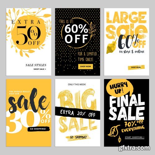 Set of social media sale banners template 2 - 20xEPS Vector Stock