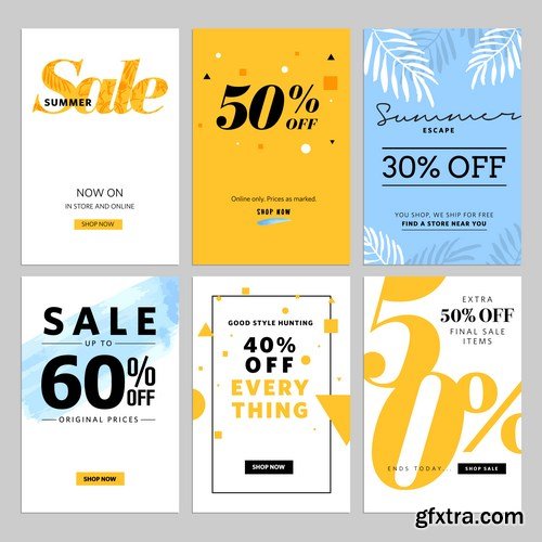 Set of social media sale banners template 2 - 20xEPS Vector Stock