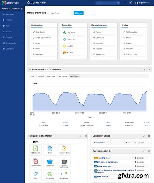 JoomlArt - JA Admin v1.0.4 - Best Joomla admin template