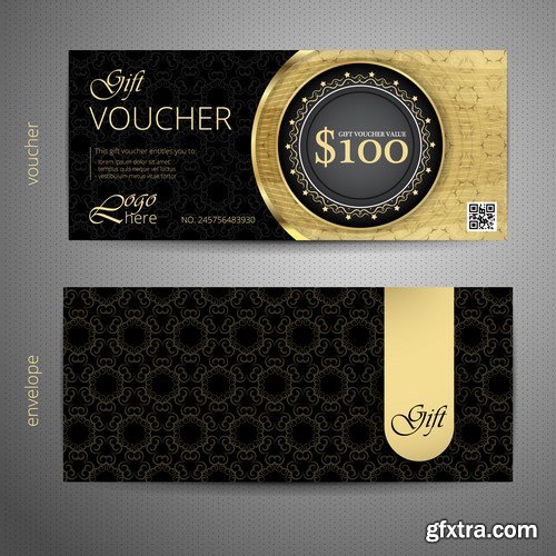 Collection of gift cards and vouchers 2 - 20xEPS Vector Stock