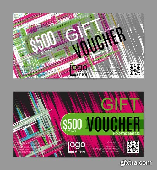 Collection of gift cards and vouchers 2 - 20xEPS Vector Stock