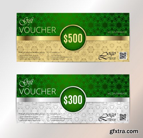 Collection of gift cards and vouchers 2 - 20xEPS Vector Stock