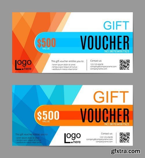 Collection of gift cards and vouchers 2 - 20xEPS Vector Stock