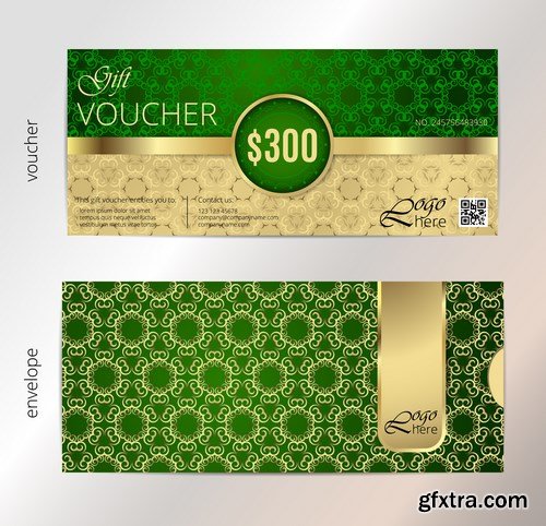 Collection of gift cards and vouchers 2 - 20xEPS Vector Stock