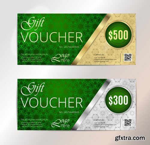 Collection of gift cards and vouchers 2 - 20xEPS Vector Stock