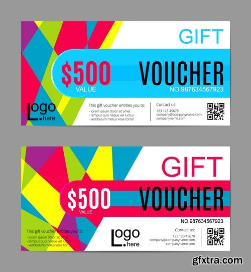 Collection of gift cards and vouchers 2 - 20xEPS Vector Stock