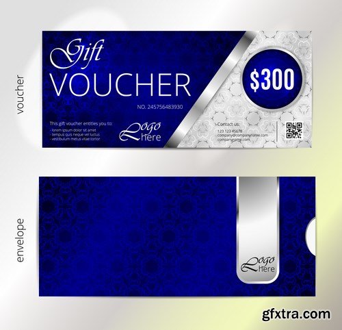 Collection of gift cards and vouchers 2 - 20xEPS Vector Stock