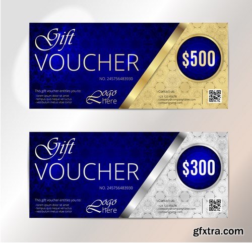 Collection of gift cards and vouchers 2 - 20xEPS Vector Stock