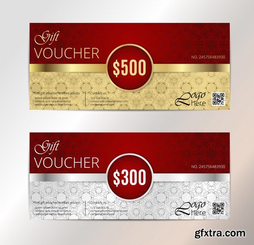 Collection of gift cards and vouchers 2 - 20xEPS Vector Stock