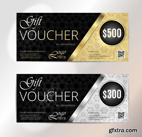 Collection of gift cards and vouchers 2 - 20xEPS Vector Stock