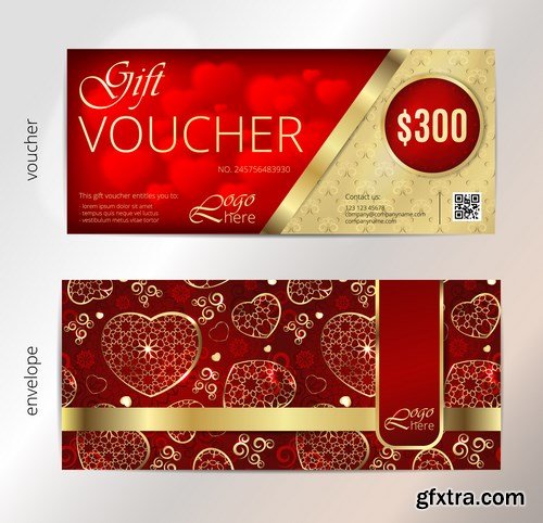 Collection of gift cards and vouchers 2 - 20xEPS Vector Stock