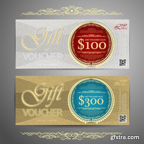 Collection of gift cards and vouchers 2 - 20xEPS Vector Stock