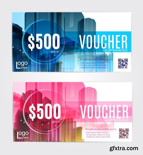 Collection of gift cards and vouchers 2 - 20xEPS Vector Stock