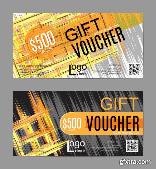 Collection of gift cards and vouchers 2 - 20xEPS Vector Stock