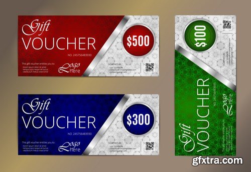 Collection of gift cards and vouchers 2 - 20xEPS Vector Stock