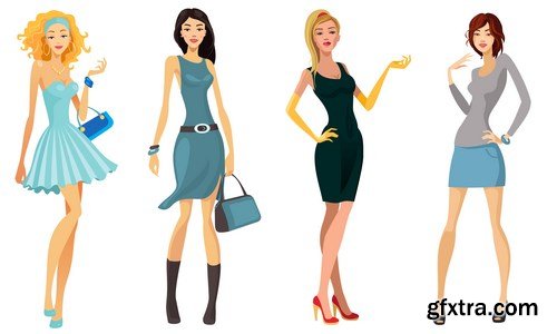 Female and male - Fashion & shopping - 18xEPS Vector Stock