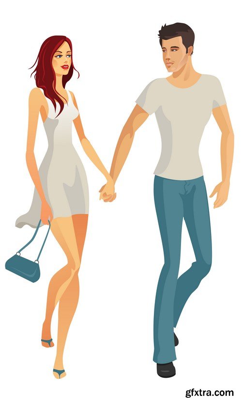 Female and male - Fashion & shopping - 18xEPS Vector Stock