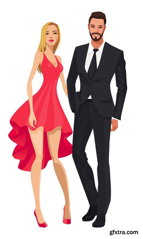 Female and male - Fashion & shopping - 18xEPS Vector Stock