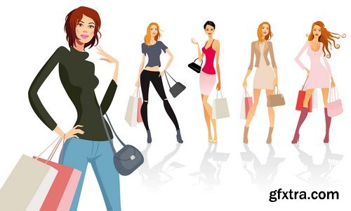 Female and male - Fashion & shopping - 18xEPS Vector Stock