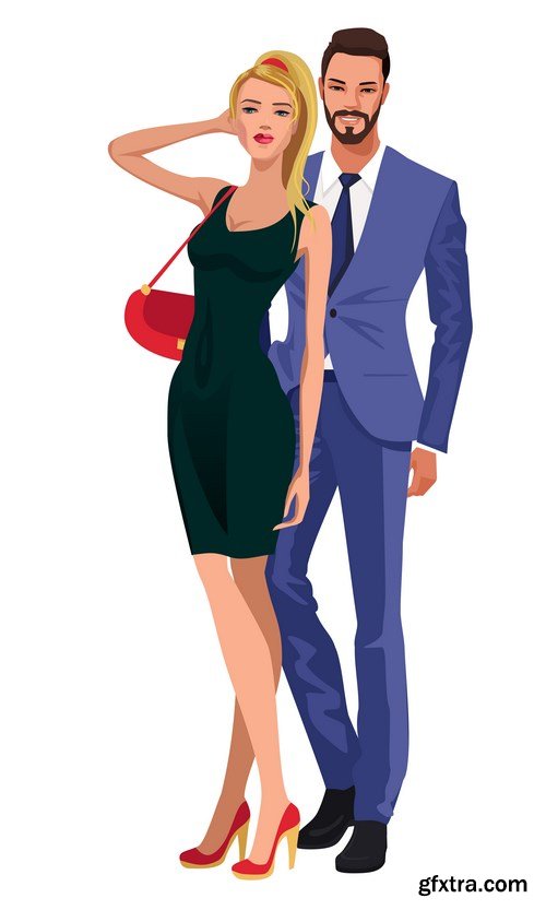 Female and male - Fashion & shopping - 18xEPS Vector Stock