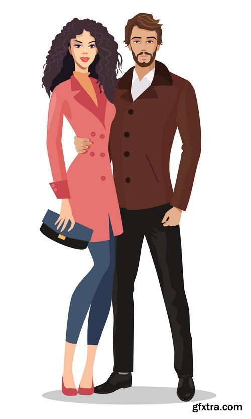 Female and male - Fashion & shopping - 18xEPS Vector Stock