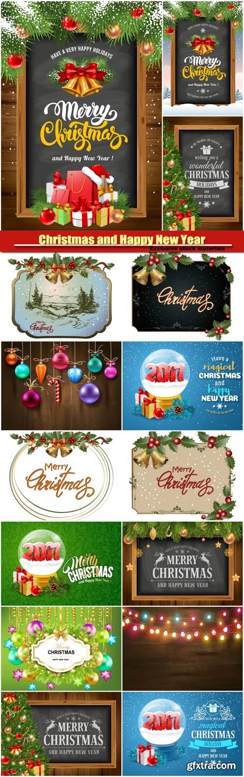 Christmas and Happy New Year, decorative elements, frame with Christmas decorations