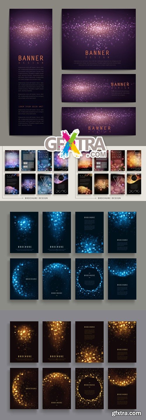 Gorgeous Glittering Brochure Templates Vector