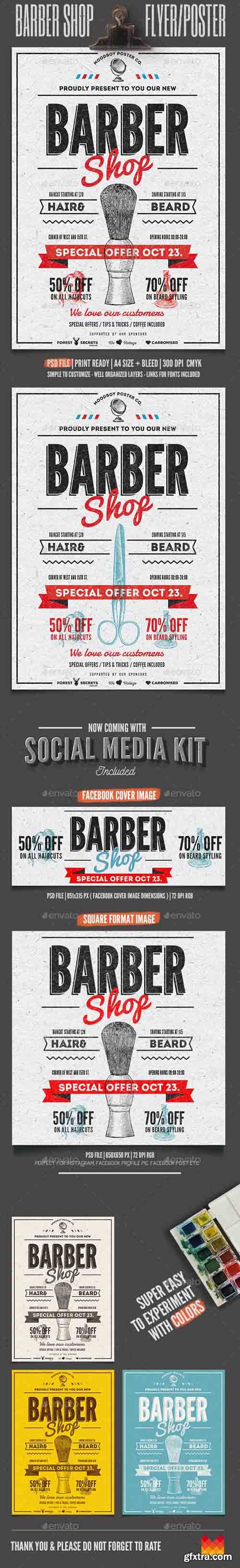 GR - Barber Shop Vintage Flyer/Poster 12850611