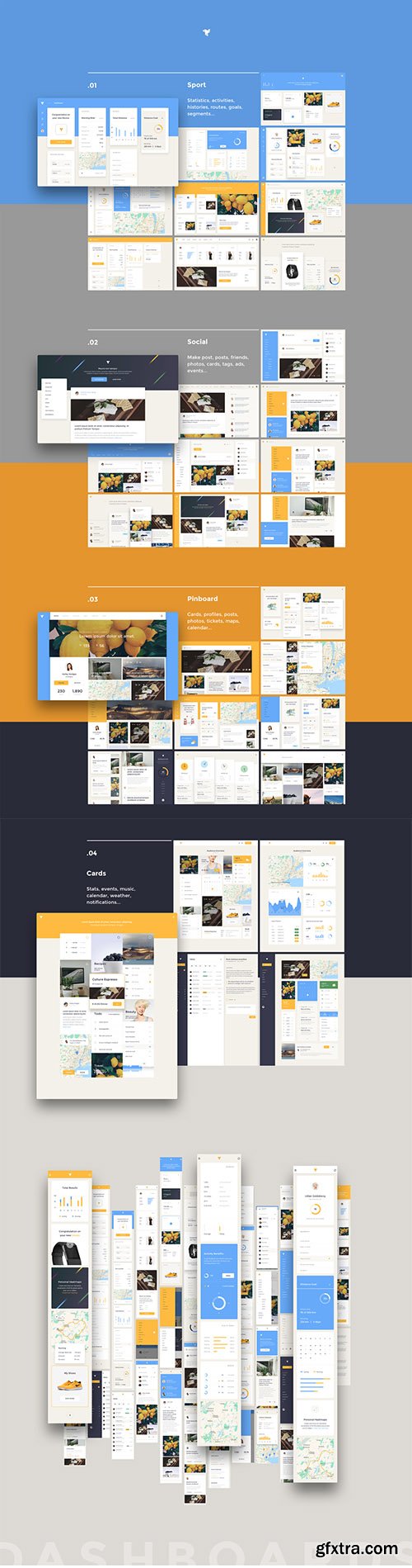 Dashboards UI KIt - Web & mobile dashboard essentials UI kit