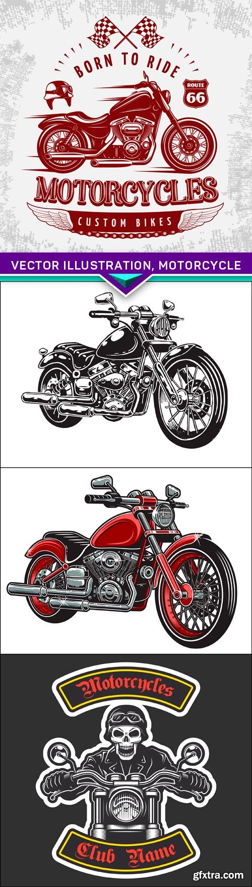 Vector illustration, motorcycle 4X EPS