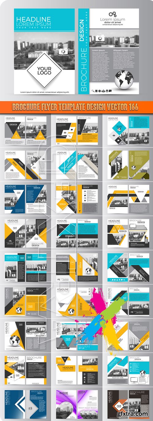 Brochure flyer template design vector 166