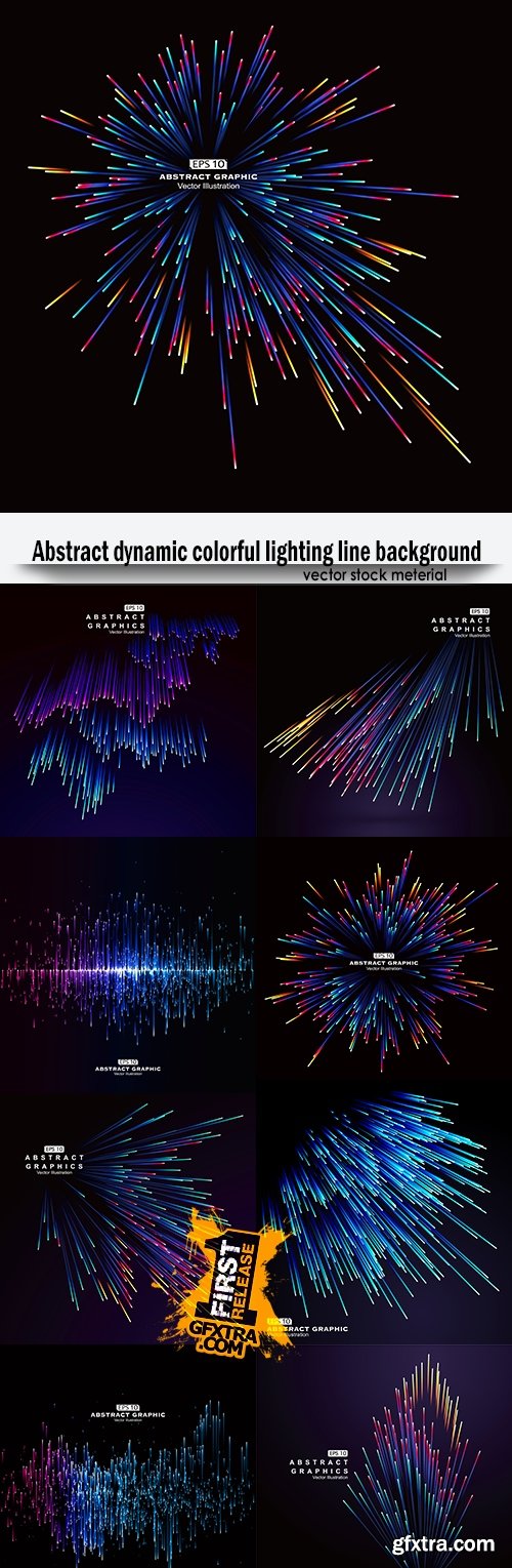 Abstract dynamic colorful lighting line background