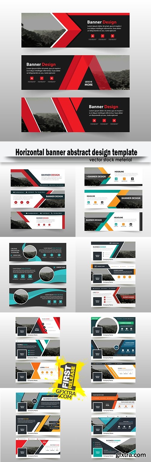 Horizontal banner abstract design template