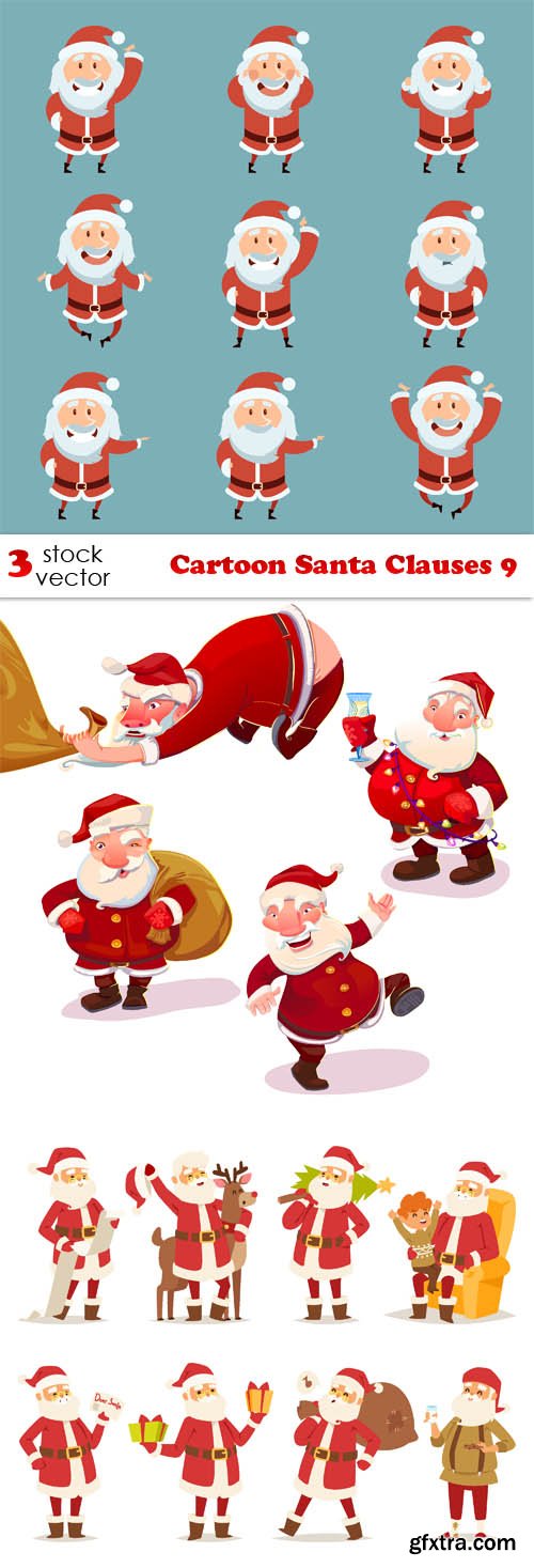 Vectors - Cartoon Santa Clauses 9