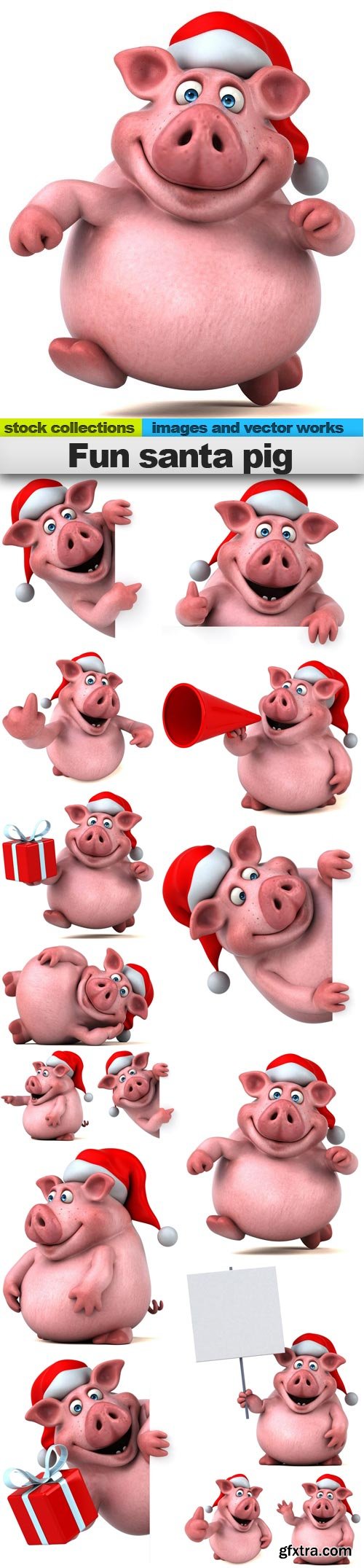 Fun santa pig, 15 x UHQ JPEG