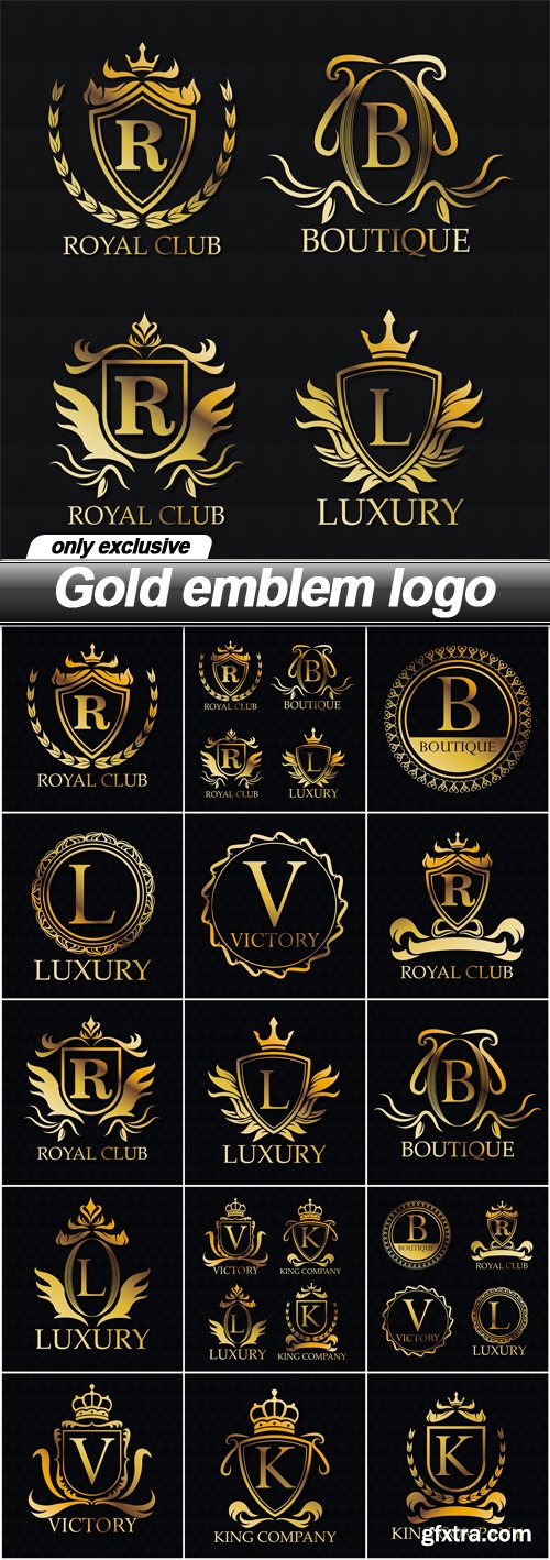 Gold emblem logo - 15 EPS